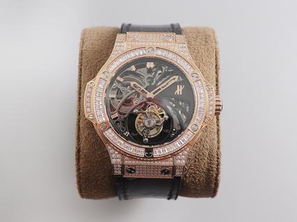 Replica Hublot Big Bang Skeleton Tourbillon Diamonds V3 Maximum?version The best Full Stainless Steel & Rose Gold Skeleton Dial Swiss Tourbillon