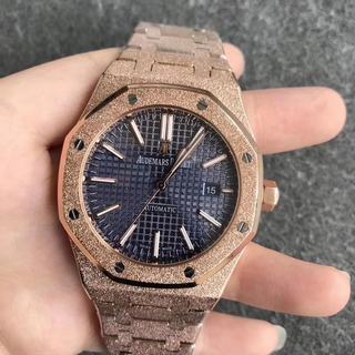 Replica Audemars Piguet Royal Oak Frosted Gold 41MM 15410BC Noob Factory 1:1 Best Edition, Rose Gold, Black Dial, Stainless Steel Bracelet, SWISS Audemars Piguet 3120 Automatic Movement