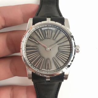 Replica Roger Dubuis Excalibur DBEX0050 Noob Factory RD 1:1 Best Edition, Stainless Steel, Silver Dial, Black Leather Strap, Swiss RD622 Automatic Movement