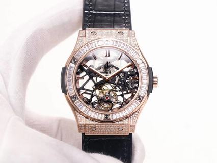 Replica Hublot Classic Fusion Tourbillon Diamonds Rose gold JB Factory Ceramic Black Dial Swiss HUB6010,The best tourbillon watch is made in JB factory!
