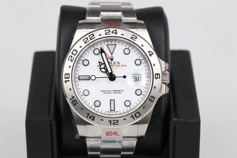 Replica Rolex Explorer II 216570-0001 GM Factory V2 1:1 Best Edition, 42MM, GMT, Stainless Steel, White Dial, NEW Rolex 904L Stainless Steel Bracelet, SWISS ETA 3187 Automatic Movement