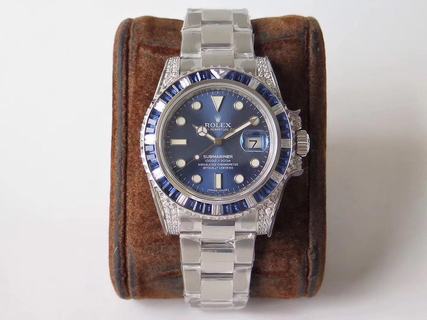 Replica Rolex Submariner Date 116619LB GS Factory 1:1 Best Edition, Stainless Steel 904L & Diamonds, Diamond Bezel, Blue Dial, Stainless Steel 904L Bracelet, SWISS ETA 2836-2 Automatic Movement