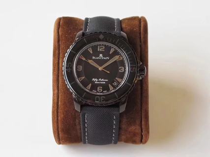 Replica Blancpain Fifty Fathoms Dark Knight 5015-11C30-52A ZF Factory 1:1 Best Edition, PVD, Black Dial, Black Nylon Strap, SWISS Blancpain 1315 Automatic Movement