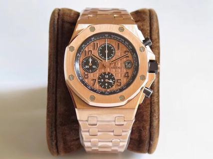 Replica Audemars Piguet Royal Oak Offshore 26470OR.OO.1000OR.01 Noob Factory JF V2 1:1 Best Edition, Rose Gold, Gold Dial, Rose Gold Bracelet , SWISS Audemars Piguet 3126 Automatic Movement
