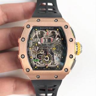 Replica Richard Mille RM011 RG Felipe Massa Chronograph KV Factory 1:1 Best Edition, Chronograph, Rose Gold, Black Skeleton Dial, Black Rubber Strap, SWISS ETA 7750 Automatic Movement