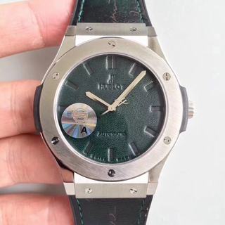 Replica Hublot Classic Fusion Berluti Scritto Limited Edition 511.NX.050B.VR.BER16 SR Factory V2 1:1 Best Edition, Stainless Steel, Green Leather Dial, Green Leather Strap, SWISS Hublot HUB1100 Automatic Movement