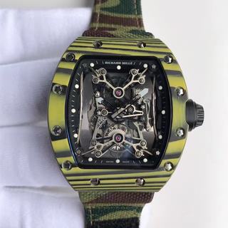 Replica Richard Mille RM50-27-01 NTPT Noob Factory KV 1:1 Best Edition, Yellow Forged Carbon, Black & Skeleton Dial, Safari Nylon Strap, M9015 Automatic Movement