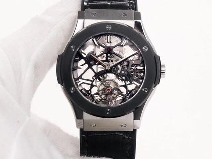 Replica Hublot Classic Fusion Tourbillon JB Factory Ceramic Black Dial Swiss HUB6010,The best tourbillon watch is made in JB factory!