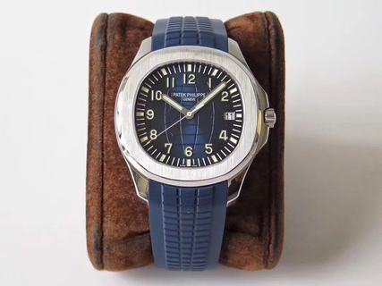 Replica Patek Philippe Aquanaut 5168G-001 ZF Factory 1:1 Best Edition, Stainless Steel, Blue Dial, Blue Rubber Strap, SWISS Patek Philippe 324SC Automatic Movement