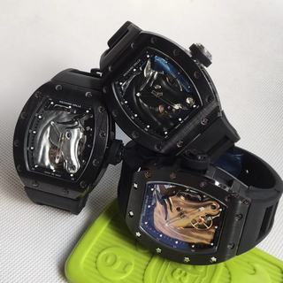 Replica Richard Mille Polo Club Saint Tropez RM052 Noob Factory KV 1:1 Best Edition, Black Ceramic, Silver Horse Dial, Black Rubber Strap, M8215 Automatic Movement