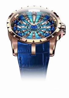 Replica Roger Dubuis Excalibur Knights Of The Round Table III RDDBEX0785 ZZ Factory 1:1 best edition,Rose Gold Blue Dial M9015