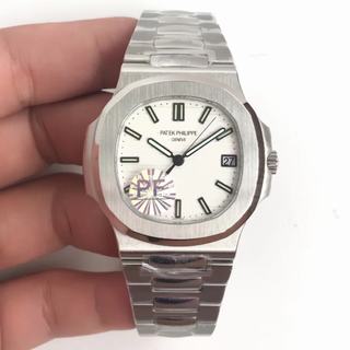 Replica Patek Philippe Nautilus Jumbo 5711 PF 1:1 Best Edition White Textured Dial on SS Bracelet A324 Clone