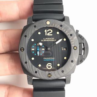 Replica Panerai Luminor Submersible 1950 PAM616 VS Factory V3 1:1 Best Edition, Carbotech, Black Dial, Black Rubber Strap/Blue & Green Leather Strap, SWISS Panerai P9000 Automatic Movement