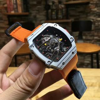 Replica Richard Mille RM27-02 Rafael Nadal Noob Factory KV 1:1 Best Edition, White Forged Carbon, Black Skeleton Dial, Orange Nylon Strap, M6T51 Automatic Movement