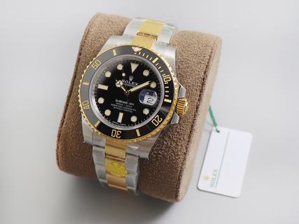 Replica Rolex Submariner Date 116613LN New D1 Factory 24K Yellow Gold Wrapped & SS 904L Black Dial Swiss 2824-2