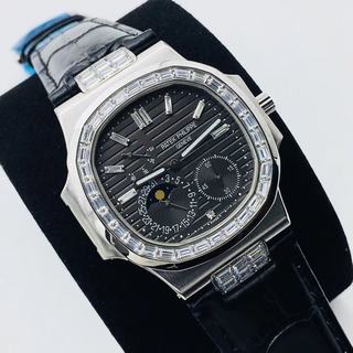 Replica Patek Philippe Nautilus Moonphase 5712G-001 PFF Factory 1:1 best edition, Diamonds Grey Dial Swiss 240 PS IRM C LU,All functions same as genuine