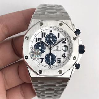 Replica Audemars Piguet Royal Oak Offshore Navy 26170ST.OO.D305CR.01 JF Factory V2 1:1 Best Edition, Stainless Steel, White Dial, Stainless Steel Bracelet, SWISS ETA 7750 Automatic Movement